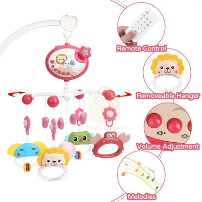 Baby Crib Mobile Rattle Toy For 0-12 Months Infant